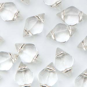 GD6400030-81800 - Matubo Mini GemDuo Beads - 6x4mm - Crystal Silver Lined - 25 Count