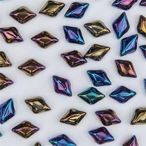 GD6423980-21405 - Matubo Mini GemDuo Beads - 6x4mm - Jet Rainbow Iris - 25 Count
