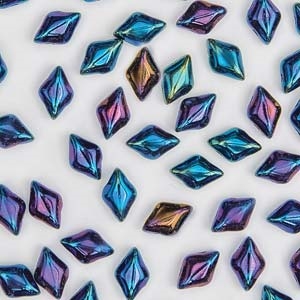 GD6423980-21435 - Matubo Mini GemDuo Beads - 6x4mm - Jet Blue Iris - 25 Count