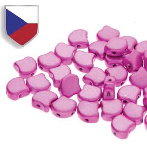 [ 8-1-B-3-11 ] Ginko : GNK8723980-24207CS - Metalust Hot Pink Czech Shield - 25 Beads