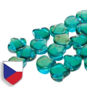 Ginko : GNK8760020-22501CS - Aqua Celsian Czech Shield - 25 Beads