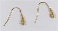 GPB17MMFTD - Gold Plated Brass 17mm Fishhook Earwires with Tear Drop - 1 Pair