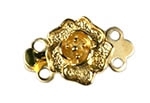 Gold Plated Brass Rose 2 Strand Rose Clasp 9MM