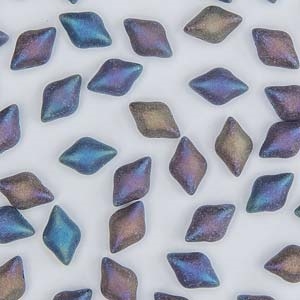 GemDuo-21105 - GemDuo 2-Hole Beads - 5x8mm - Jet Rainbow Iris Matte (8 Grams - Approx. 55 pcs)