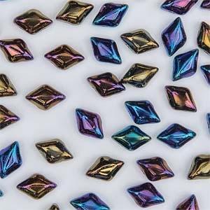 GemDuo-21405 - GemDuo 2-Hole Beads - 5x8mm - Jet Rainbow Iris (8 Grams - Approx. 55 pcs)