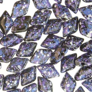 GemDuo-24406 - GemDuo 2-Hole Beads - 5x8mm - Jet Indigo Confetti (8 Grams - Approx. 55 pcs)