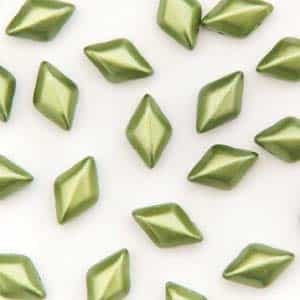 GemDuo-25034 - GemDuo 2-Hole Beads - 5x8mm - Pastel Olivine (approx 55 pcs)