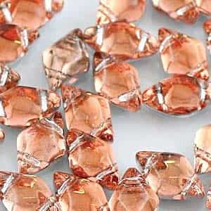 GemDuo-27102 - GemDuo 2-Hole Beads - 5x8mm - Backlit Peach (approx 55 pcs)