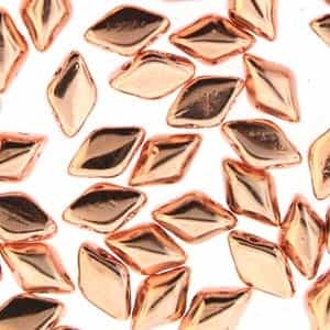 GemDuo-275 - GemDuo 2-Hole Beads - 5x8mm - Copper Plated (approx 40 pcs)