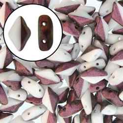 [ 6-1-B-1 ] GemDuo-29064 - GemDuo 2-Hole Beads - 5x8mm - Duet Polychrome Plum & Cream (8 Grams - Approx. 55 pcs)