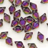 GemDuo-29532 - GemDuo 2-Hole Beads - 5x8mm - Backlit Purple Haze (approx 55 pcs)