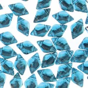 GemDuo-BL6002 - GemDuo 2-Hole Beads - 5x8mm - Backlit Aquamarine (approx 55 pcs)