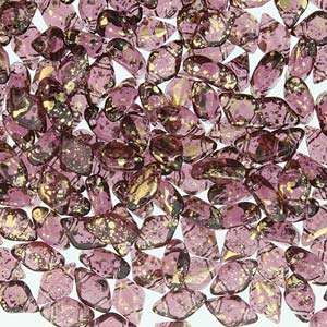 GemDuo-GS2006 - GemDuo 2-Hole Beads - 5x8mm - Gold Splash Amethyst (approx 40 pcs)