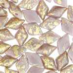 GemDuo-GS23020 - GemDuo 2-Hole Beads - 5x8mm - Gold Splash Opaque Amethyst (8 Grams - Approx. 55 pcs)