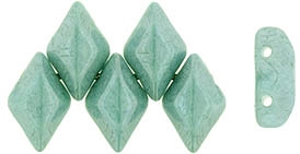 GemDuo-P14459 - GemDuo 2-Hole Beads - 5x8mm - Opaque - Luster Teal (approx 55 pcs)