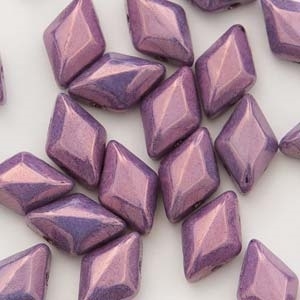 GemDuo-P15726 - GemDuo 2-Hole Beads - 5x8mm - Luster - Opaque Amethyst (approx 55 pcs)