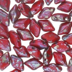 GemDuo-RB9320 - GemDuo 2-Hole Beads - 5x8mm - Red Rembrandt (8 Grams - Approx. 55 pcs)