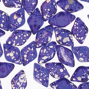 GemDuo-SS3009 - GemDuo 2-Hole Beads - 5x8mm - Silver Splash Cobalt (8 Grams - Approx. 55 pcs)