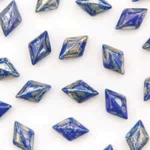 GemDuo-TE3305 - GemDuo 2-Hole Beads - 5x8mm - Blue Picasso (approx 55 pcs)