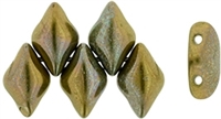 GemDuo-Y5342 - GemDuo 2-Hole Beads - 5x8mm - Opaque Olive - Bronze Vega (approx 55 pcs)