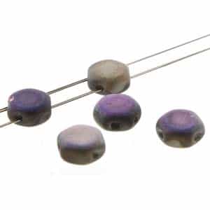 Czech 2-Hole 6mm Honeycomb Beads - HC-00030-98855 - Glittery Matte Graphite - 25 Count