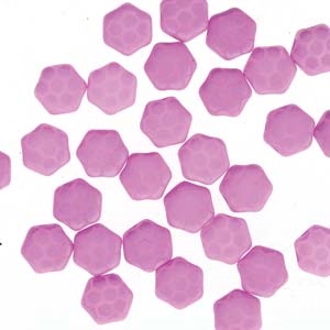 Czech 2-Hole 6mm Honeycomb Beads - HC-02010-29561HC - Silk Laser Pink Core - 25 Count