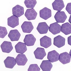 Czech 2-Hole 6mm Honeycomb Beads - HC-02010-29570HC - Silk Laser Violet Core - 25 Count