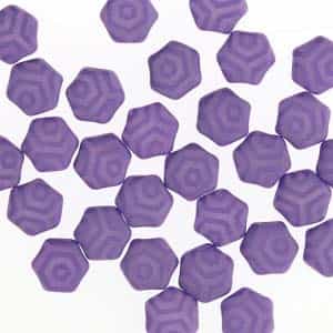Czech 2-Hole 6mm Honeycomb Beads - HC-02010-29570WB - Silk Laser Violet Web - 25 Count