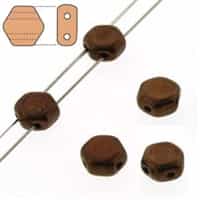 Czech 2-Hole 6mm Honeycomb Beads - HC-23980-14415 Jet Bronze - 25 Count