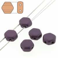 Czech 2-Hole 6mm Honeycomb Beads - HC-25032 Pastel Bordeaux - 25 Count