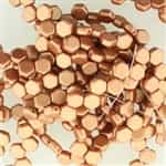 Czech 2-Hole 6mm Honeycomb Beads - HC-29412 Matte Metallic Copper - 25 Count