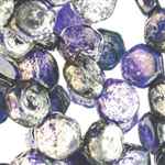 Czech 2-Hole 6mm Honeycomb Beads - HC-30090-15481 - Silver Splash Cobalt - 25 Count