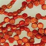 Czech 2-Hole 6mm Honeycomb Beads - HC-93190-15495 Red Lumi - 25 Count