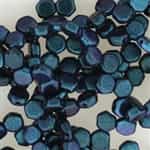 Czech 2-Hole 6mm Honeycomb Beads - HC-94105 - Motley Denim Blue - 25 Count