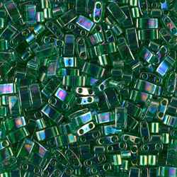 [ 8-3-B-1 ] 5 Grams HTL-179 TR Green Miyuki Half Tila Beads