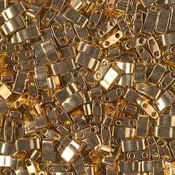 [ 8-3-B-1 ] 5 Grams HTL-191 M 24K Gold Plated Miyuki Half Tila Beads