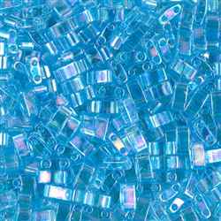 [ 8-3-B-1 ] 5 Grams HTL-260 TR Blue Topaz Miyuki Half Tila Beads