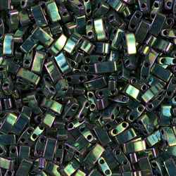 [ 8-3-B-1 ] 5 Grams HTL-468 MR Green Miyuki Half Tila Beads