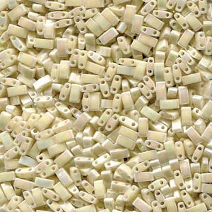 5 Grams HTL-486 C Ivory Peral Miyuki Half Tila Beads