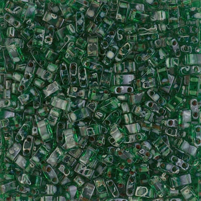 5 Grams HTL-4507 Transparent Green Picasso Miyuki Half Tila Beads