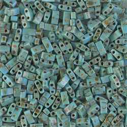 5 Grams HTL-4514 OP Painted Turquoise Miyuki Half Tila Beads