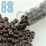 INF36-25036 - Infinity Beads 3x6mm - Pastel Dark Brown/Bronze - 8 Gram Tube (approx 100 pcs)