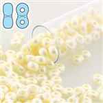 INF36-25110 - Infinity Beads 3x6mm - Pastel Light Cream/Off White - 8 Gram Tube (approx 100 pcs)