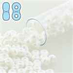 INF48-25001 - Infinity Beads 4x8mm - Pastel White - 7.5 Gram Tube (approx 90 pcs)