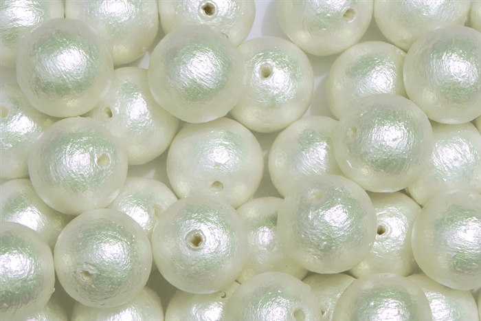 J671-12 - 12mm Rich White Cotton Pearl Bead - 1 Pearl