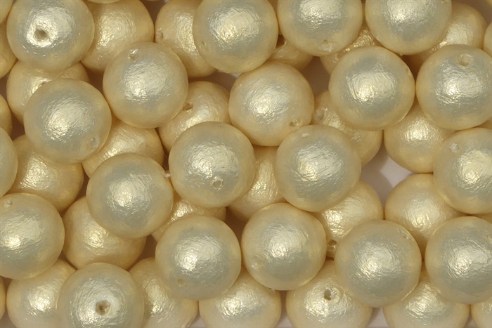 J672-10 - 10mm Rich Cream Cotton Pearl Bead - 1 Pearl