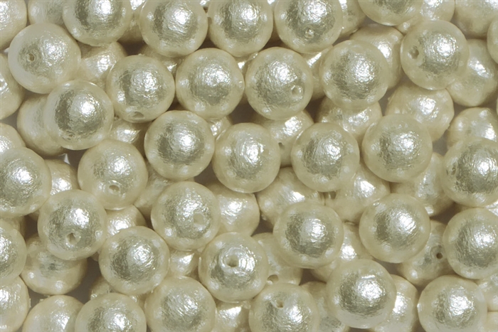 J683-08 - 8mm White Cotton Pearl Bead - 1 Pearl