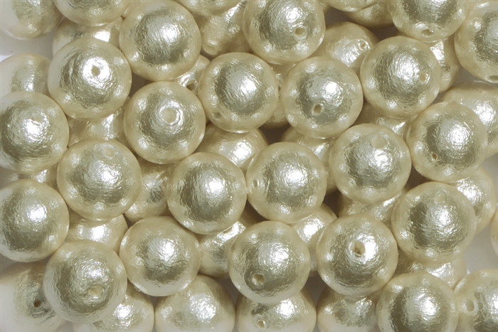 J683-10 - 10mm White Cotton Pearl Bead - 1 Pearl