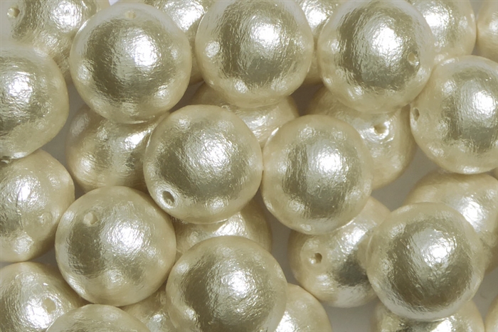 J683-14 - 14mm White Cotton Pearl Bead - 1 Pearl