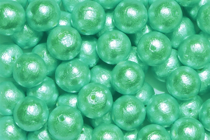 J686-10 - 10mm Aqua Cotton Pearl Bead - 1 Pearl